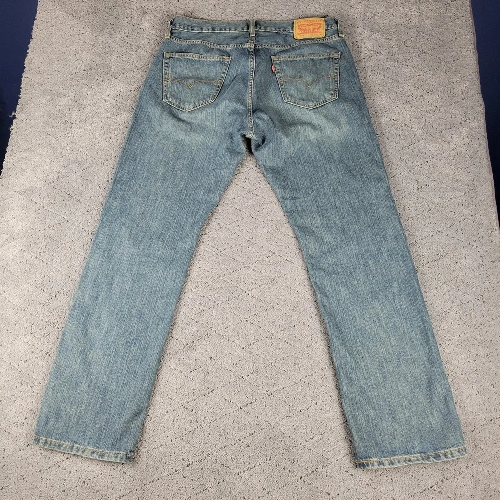 Levis 559 Jeans Mens 34x32 Blue Relaxed Fit Straight Leg Medium Wash Stretch